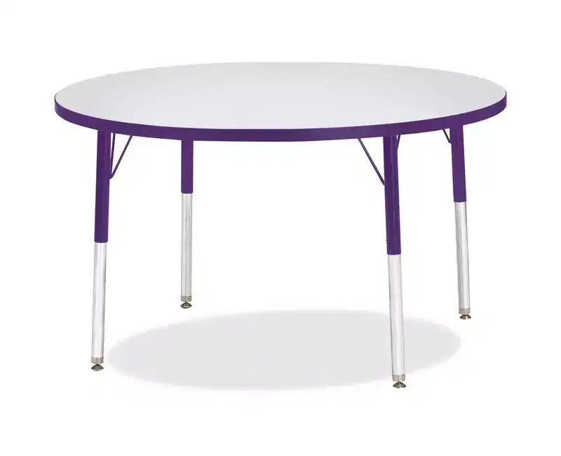 Table ronde Jonti-Craft Berries, hauteur élémentaire, rebord de couleur, 42 x 42 po, violet