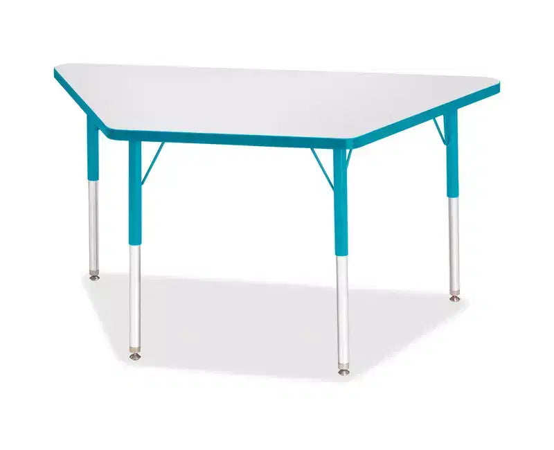 Table trapézoïdale Jonti-Craft Berries pour adulte, stratifié gris (61 x 122 cm), bleue