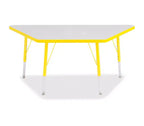 Jonti-Craft Berries Elementary Height Prism Edge Trapezoid Table (24 x 48) in Yellow