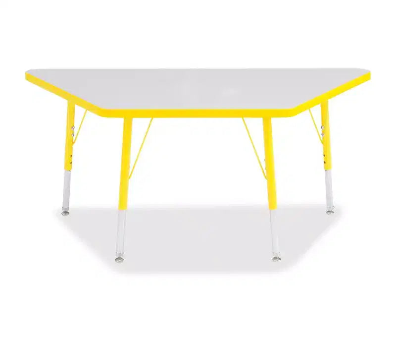 Jonti-Craft Berries Elementary Height Prism Edge Trapezoid Table (24 x 48) in Yellow