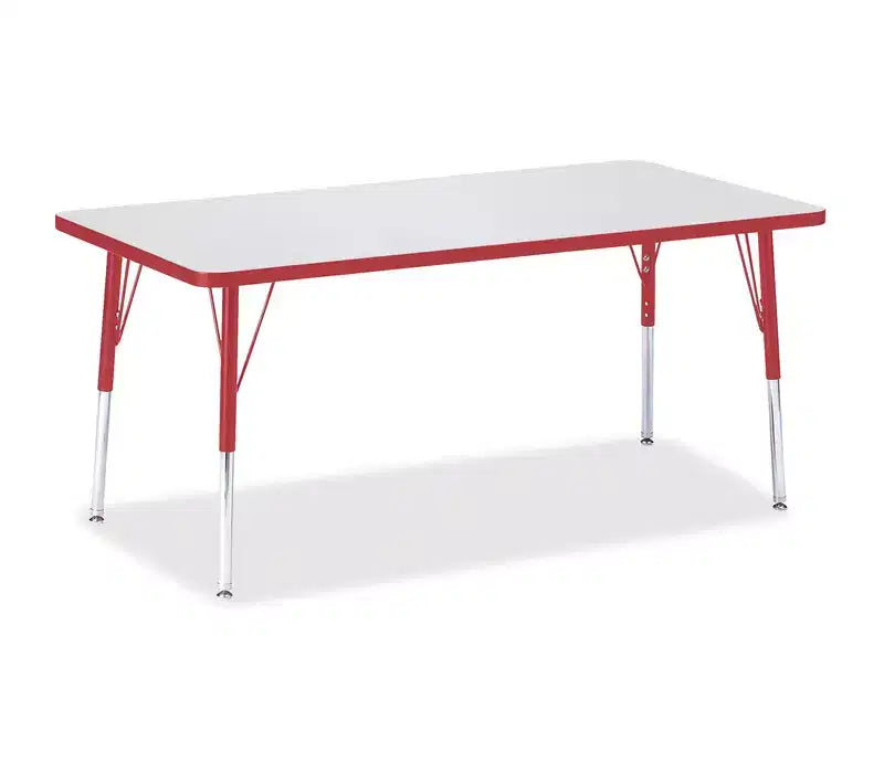 Jonti-Craft Berries Adult Height Color Edge Rectangle Table 30 x 60 in Red