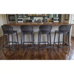 HomeRoots, lot de quatre chaises de bar de 76 cm de haut à dossier bas en plastique gris foncé très résistant