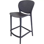 HomeRoots, lot de quatre chaises de bar de 76 cm de haut à dossier bas en plastique gris foncé très résistant