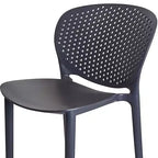 HomeRoots, lot de quatre chaises de bar de 76 cm de haut à dossier bas en plastique gris foncé très résistant