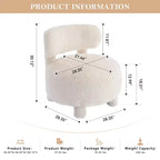 GDFStudio Jesse - Fauteuil d'appoint moderne sans accoudoirs de 71 cm avec dossier incurvé