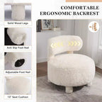 GDFStudio Jesse - Fauteuil d'appoint moderne sans accoudoirs de 71 cm avec dossier incurvé