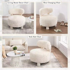 GDFStudio Jesse - Fauteuil d'appoint moderne sans accoudoirs de 71 cm avec dossier incurvé