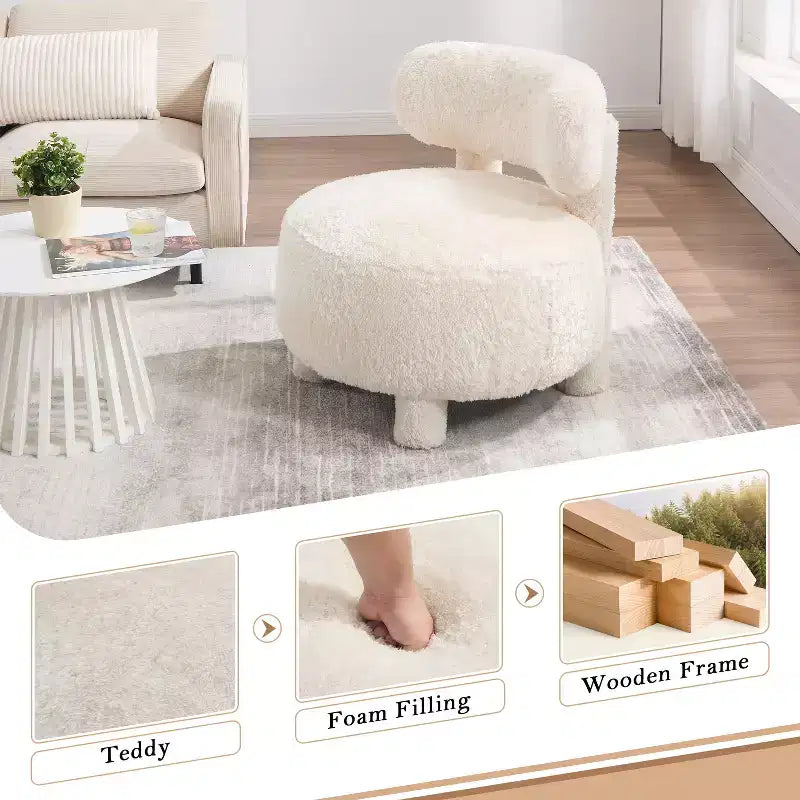 GDFStudio Jesse - Fauteuil d'appoint moderne sans accoudoirs de 71 cm avec dossier incurvé