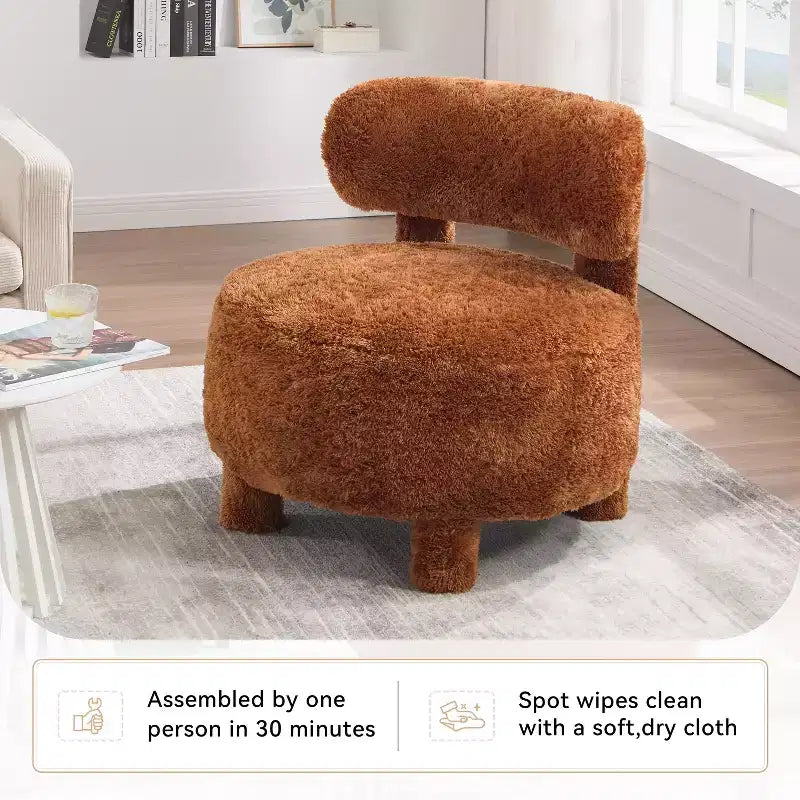 GDFStudio Jesse - Fauteuil d'appoint moderne sans accoudoirs de 71 cm avec dossier incurvé