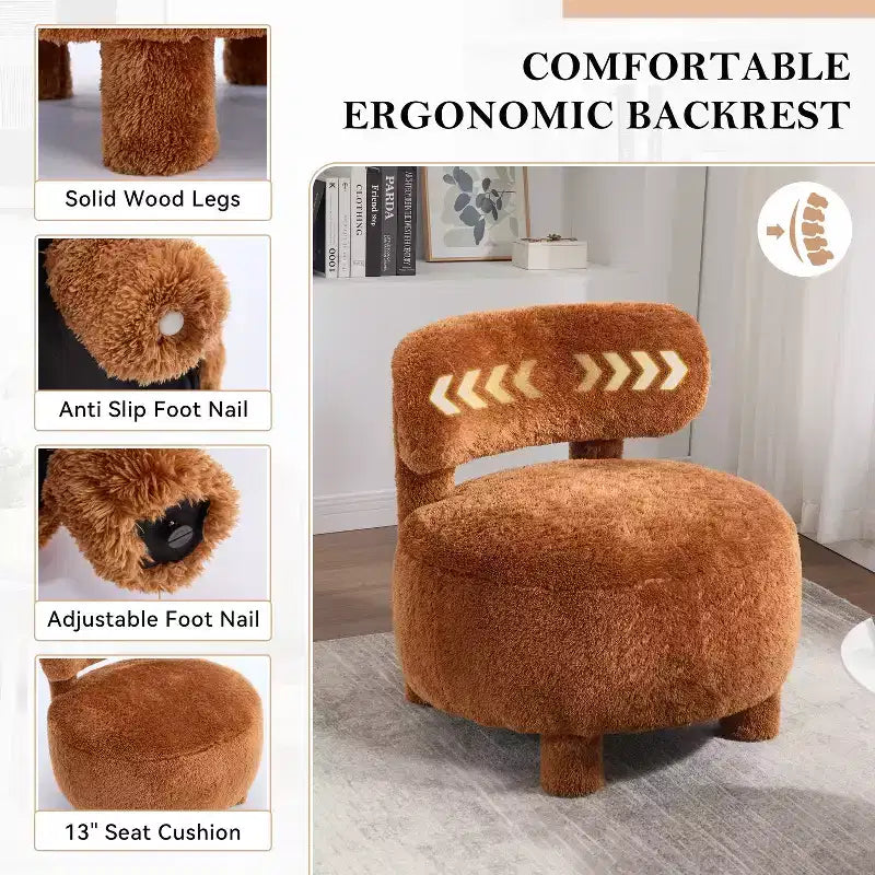 GDFStudio Jesse - Fauteuil d'appoint moderne sans accoudoirs de 71 cm avec dossier incurvé