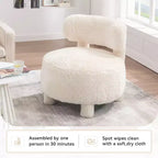 GDFStudio Jesse - Fauteuil d'appoint moderne sans accoudoirs de 71 cm avec dossier incurvé