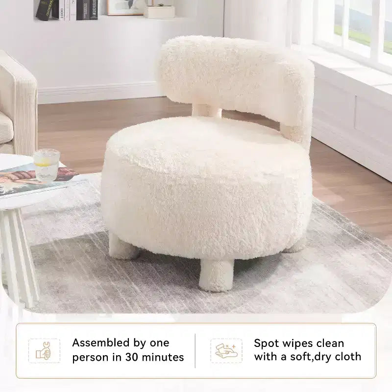 GDFStudio Jesse - Fauteuil d'appoint moderne sans accoudoirs de 71 cm avec dossier incurvé
