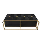 Meuble de Rangement Moderne Okak avec 4 Portes Sculptées et Étagère Réglable, Buffet de Salle à Manger Meuble Bar à Café pour Salon, Salle à Manger, Cuisine