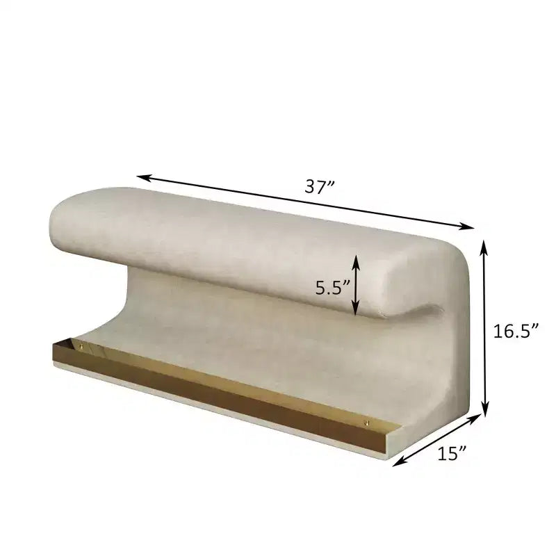 Banc pouf rembourré en cuir moderne Okak avec tabouret repose-pieds doux à LED à détecteur de mouvement pour le salon, l'entrée, le bout de lit