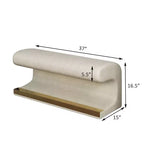 Banc pouf rembourré en cuir moderne Okak avec tabouret repose-pieds doux à LED à détecteur de mouvement pour le salon, l'entrée, le bout de lit