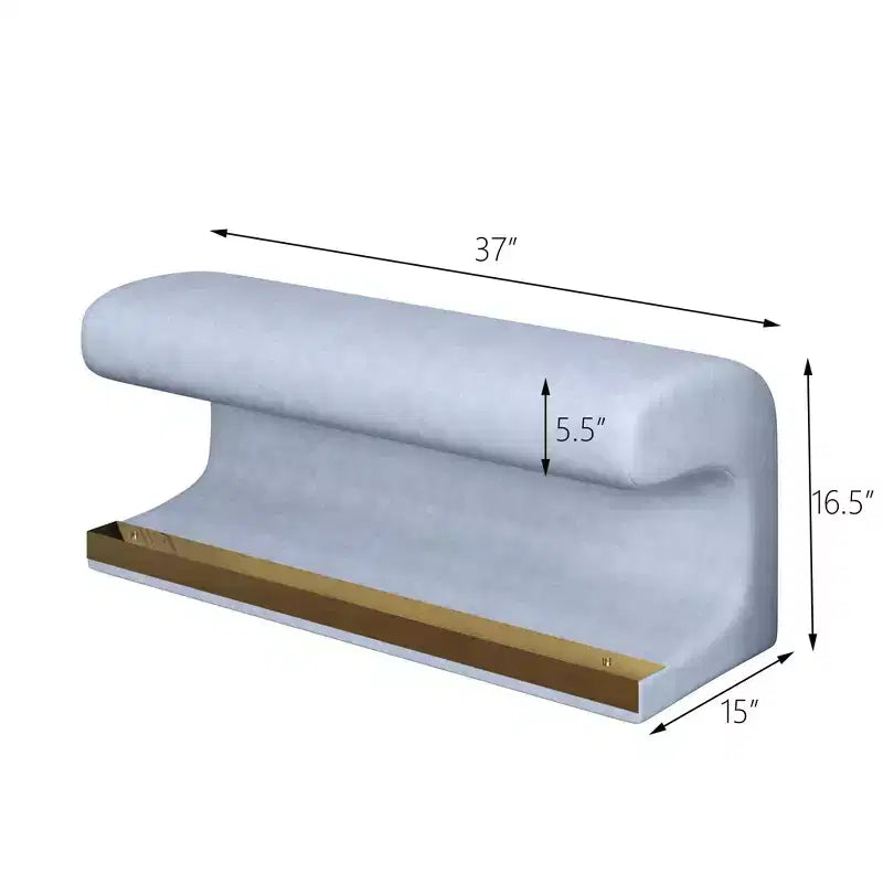 Banc pouf rembourré en cuir moderne Okak avec tabouret repose-pieds doux à LED à détecteur de mouvement pour le salon, l'entrée, le bout de lit
