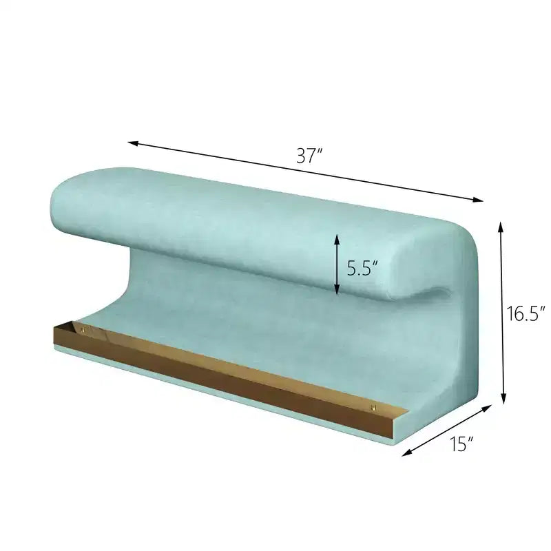 Banc pouf rembourré en cuir moderne Okak avec tabouret repose-pieds doux à LED à détecteur de mouvement pour le salon, l'entrée, le bout de lit