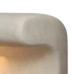 Banc pouf rembourré en cuir moderne Okak avec tabouret repose-pieds doux à LED à détecteur de mouvement pour le salon, l'entrée, le bout de lit