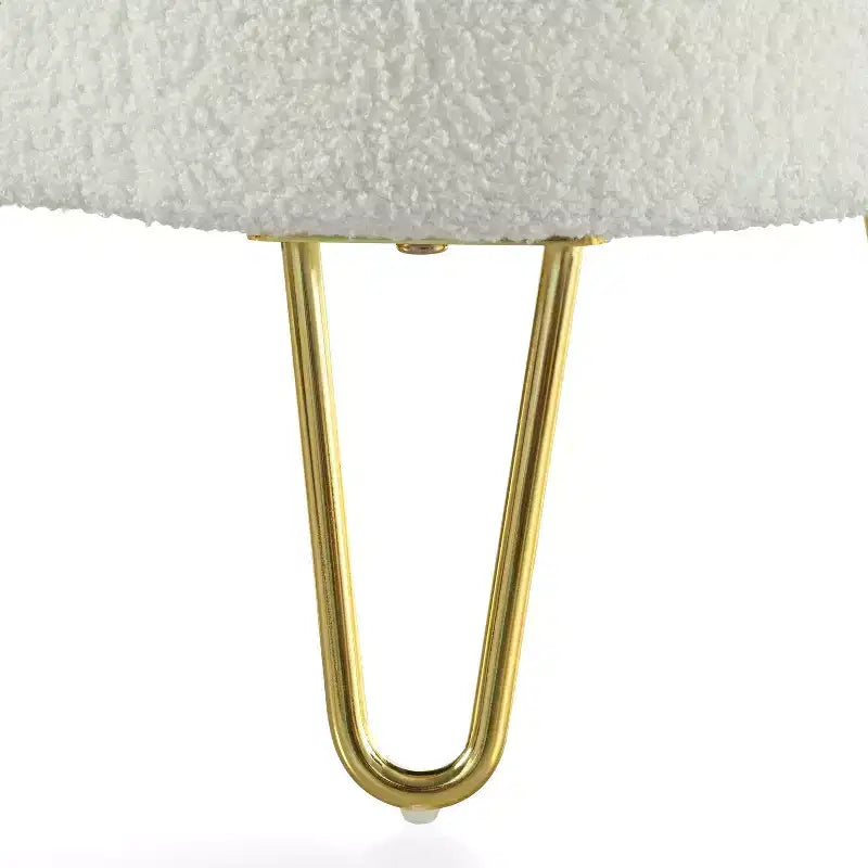 Banc ottoman de rangement ovale Okak avec pieds en métal souple rembourrés, tabouret repose-pieds de rangement avec charnière de sécurité pour salon, entrée, chambre