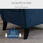 Fauteuil d'appoint Okak, fauteuil de salon capitonné avec coussin arrondi rembourré, fauteuil à dossier haut et accoudoirs avec pieds en bois pour salon et chambre