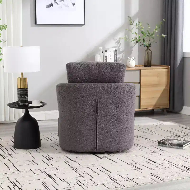 Okak Fauteuil pivotant moderne 360° avec double coussin moelleux, fauteuil de loisirs, fauteuil club pour hôtel, salon, chambre à coucher