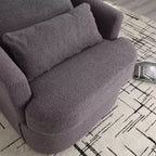 Okak Fauteuil pivotant moderne 360° avec double coussin moelleux, fauteuil de loisirs, fauteuil club pour hôtel, salon, chambre à coucher