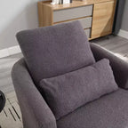 Okak Fauteuil pivotant moderne 360° avec double coussin moelleux, fauteuil de loisirs, fauteuil club pour hôtel, salon, chambre à coucher