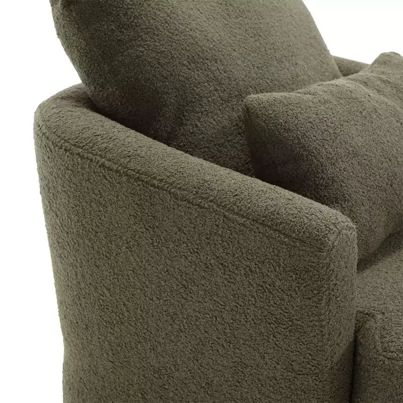 Okak Fauteuil pivotant moderne 360° avec double coussin moelleux, fauteuil de loisirs, fauteuil club pour hôtel, salon, chambre à coucher