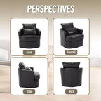 Okak Fauteuil pivotant moderne 360° avec double coussin moelleux, fauteuil de loisirs, fauteuil club pour hôtel, salon, chambre à coucher