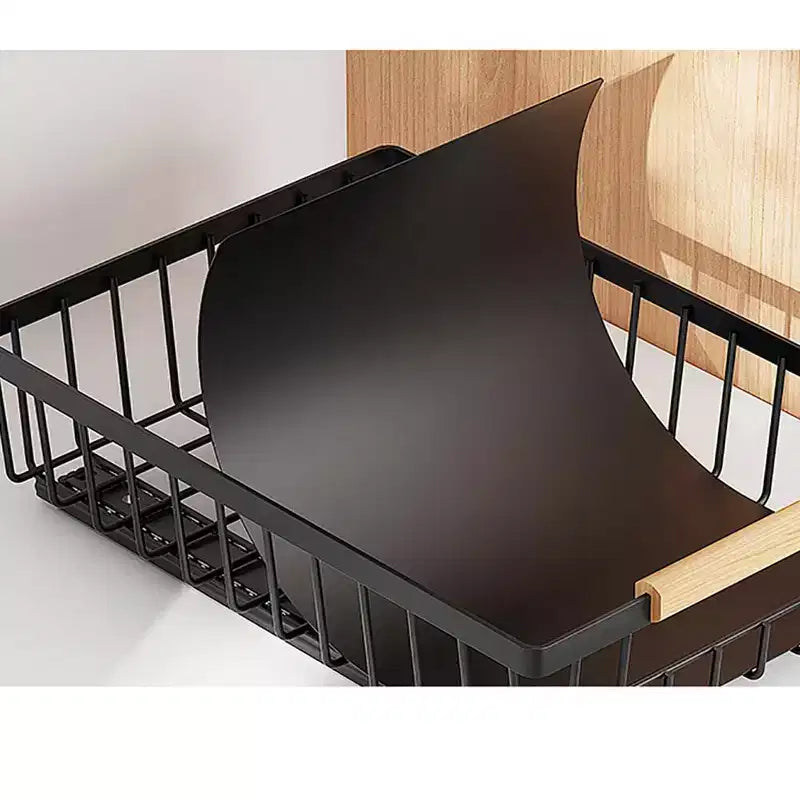 Organisateur de placard coulissant, panier de placard en maille coulissant multifonctionnel avec 2 lignes de voiture, pour cuisine garde-manger salle de bain chambre noir