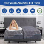 Sommier Ajustable Amélioré Dyonery avec Massage 12 Formes (Couleur du matelas aléatoire)