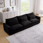 Canapé d'angle convertible Okak Comfy avec pouf de rangement et 3 oreillers, canapé moderne en velours côtelé pour salon, appartement