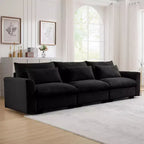 Canapé d'angle convertible Okak Comfy avec pouf de rangement et 3 oreillers, canapé moderne en velours côtelé pour salon, appartement