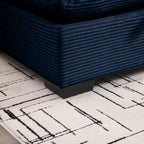 Canapé d'angle convertible Okak Comfy avec pouf de rangement et 3 oreillers, canapé moderne en velours côtelé pour salon, appartement