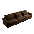 Canapé d'angle convertible Okak Comfy avec pouf de rangement et 3 oreillers, canapé moderne en velours côtelé pour salon, appartement