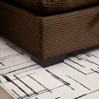 Canapé d'angle convertible Okak Comfy avec pouf de rangement et 3 oreillers, canapé moderne en velours côtelé pour salon, appartement