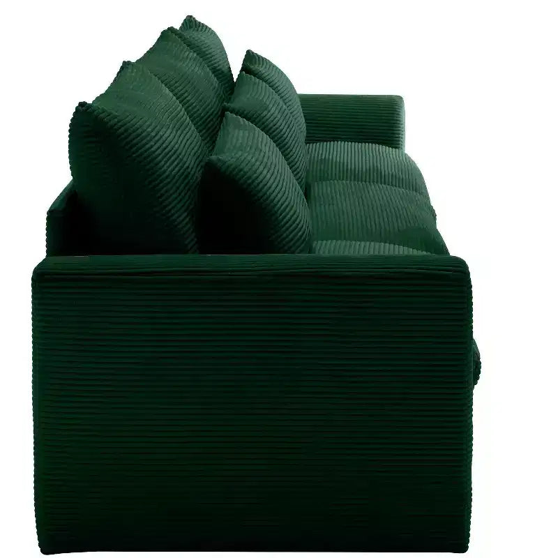 Canapé d'angle convertible Okak Comfy avec pouf de rangement et 3 oreillers, canapé moderne en velours côtelé pour salon, appartement