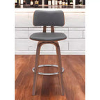 HomeRoots Chaise de bar pivotante à dossier bas 30 po en similicuir gris et brun