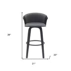 Chaise de bar pivotante HomeRoots 30 en similicuir gris et noir, hauteur comptoir