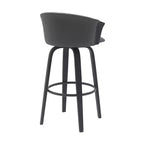Chaise de bar pivotante HomeRoots 30 en similicuir gris et noir, hauteur comptoir