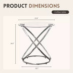 Table basse en verre, table basse ronde avec cadre en métal annulaire, table basse minimaliste moderne
