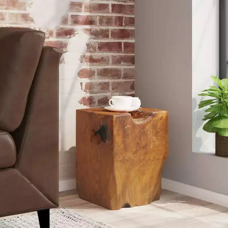 vidaXL Stool Brown Solid Teak Wood
