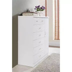 Commode jumbo HomeStock à 7 tiroirs, cinq grands tiroirs, deux petits tiroirs avec deux serrures, tringle de suspension et trois étagères, commode verticale
