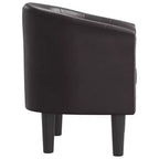 vidaXL Fauteuil crapaud - Fauteuil en similicuir marron, Siège confortable pour salon ou chambre à coucher
