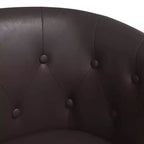 vidaXL Fauteuil crapaud - Fauteuil en similicuir marron, Siège confortable pour salon ou chambre à coucher