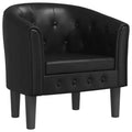 vidaXL Tub Chair Black Faux Leather Single Sturdy Round Accent Chair