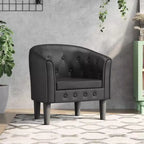 vidaXL Fauteuil club noir en similicuir Fauteuil d'appoint rond et robuste
