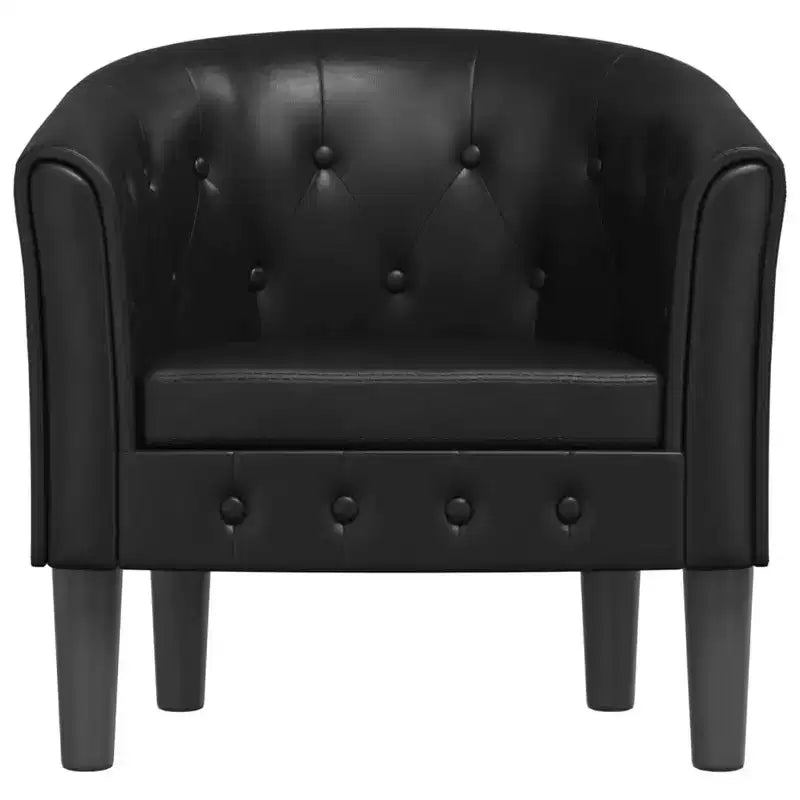 vidaXL Fauteuil club noir en similicuir Fauteuil d'appoint rond et robuste