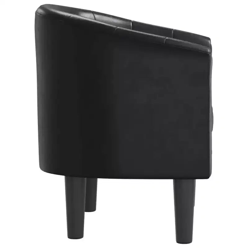 vidaXL Fauteuil club noir en similicuir Fauteuil d'appoint rond et robuste