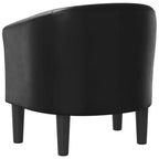 vidaXL Fauteuil club noir en similicuir Fauteuil d'appoint rond et robuste